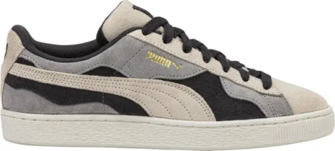 Кеды Puma SUEDE CAMOWAVE бежево-серо-черные 399567-01