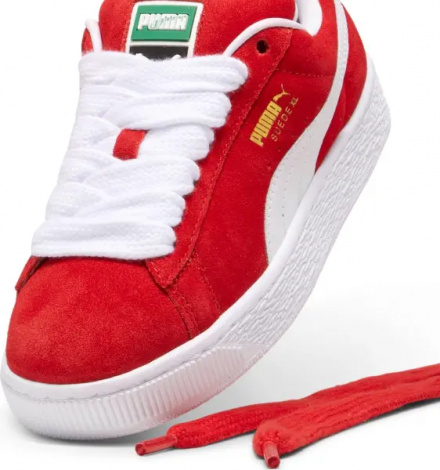 Кроссовки детские Puma SUEDE XL красно-белые 39657703