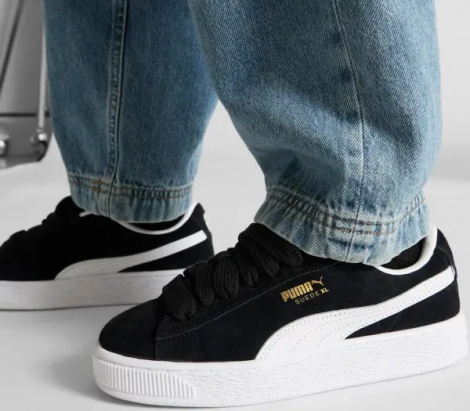 Кроссовки детские Puma SUEDE XL черно-белые 39657702