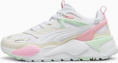Кроссовки женские Puma RS X EFEKT бело-бежево-розово-салатовые 39593803