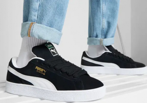 Кеди Puma SUEDE XL чорно-білі 39520502