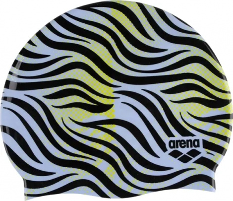 Шапочка для плавання Arena PRINT 2 біло-чорно-жовта 1E368-268