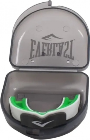 Капа одинарная Everlast EVERGEL MOUTH GUARD зелено-белая 1400009