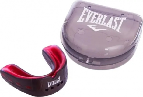 Капа двойная Everlast EVERSHIELD DOUBLE MOUTH GUARD черно-красная 1400007