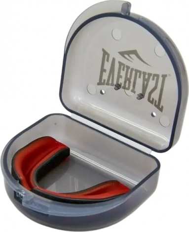 Капа одинарная Everlast EVERSHIELD SINGLE MOUTH GUARD черно-красная 1400003