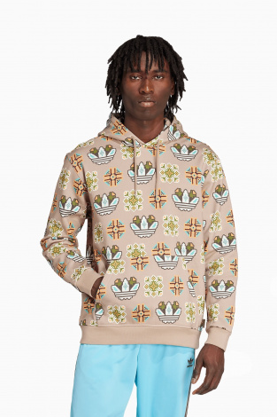 Кофта adidas Tile Allover Print - коричневый