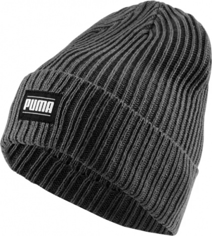 Шапка Puma CLASSIC CUFF RIBBED BEANIE темно-серая 024038-13
