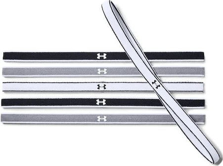 Пов'язка на голову жіноча Under Armour MINI HEADBANDS (6PK) чорно-сіро-білі (6 штук) 1286016-005