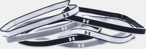 Пов'язка на голову жіноча Under Armour MINI HEADBANDS (6PK) чорно-сіро-білі (6 штук) 1286016-005