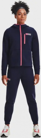 Спортивні штани жіночі Under Armour ARMOUR MIXED MEDIA темно-синьо-рожеві 1365877-410