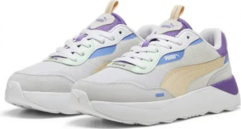 Кросівки жіночі Puma RUNTAMED PLATFORM біло-фіолетово-блакитно-бежеві 392324-11
