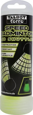 Набор воланов для скоростного бадминтона Talbot SPEED-BADMINTON SHUTTLES LED желтый (4 штуки) 490181