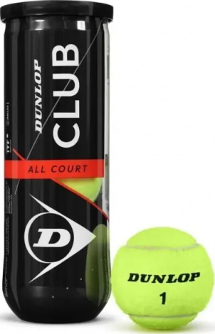 Набор мячей для тенниса Dunlop CLUB ALL COURT 3B желтый (3 штуки) 601334