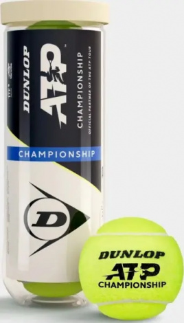 Набор мячей для тенниса Dunlop ATP CHAMPIONSHIP 3B желтый (3 штуки) 601626