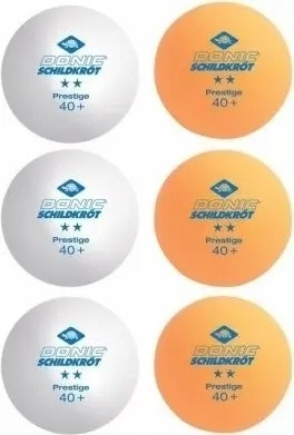 Набір м'ячів для настільного тенісу Donic PRESTIGE 2* 40+ оранжево-білий (6 штук) 608523