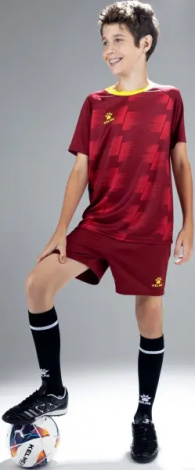 Комплект футбольной формы детский Kelme BRAGA бордово-желтый 8351ZB3085.9603