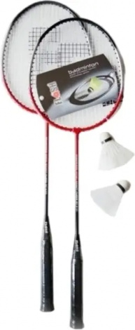 Набор для бадминтона Flash BADMINTON RACKET SET (2 ракетки, 2 волана) красно-черный B-121