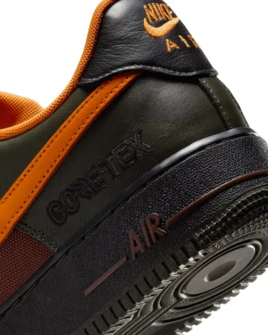 Кроссовки Nike AIR FORCE 1 GORE-TEX коричнево-оранжево-черные CK2630-201