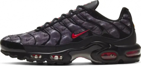 Кроссовки Nike AIR MAX PLUS темно-серо-черно-красные DJ0638-001