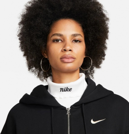 Толстовка женская Nike NS PHNX FLC FZ OS HOODIE черная DQ5758-010