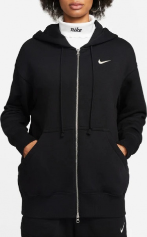 Толстовка женская Nike NS PHNX FLC FZ OS HOODIE черная DQ5758-010