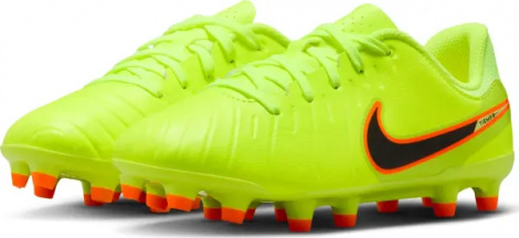 Бутсы детские Nike JR TIEMPO LEGEND 10 ACADEMY FG/MG лаймово-оранжево-черные DV4348-701