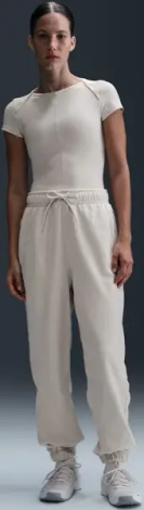 Спортивні штани жіночі Nike THERMA-FIT ONE LOOSE FLEECE кремові FB5578-104