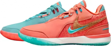 Кросівки баскетбольні Nike ZOOM LEBRON NXXT GEN AMPD персиково-бірюзові FJ1566-401