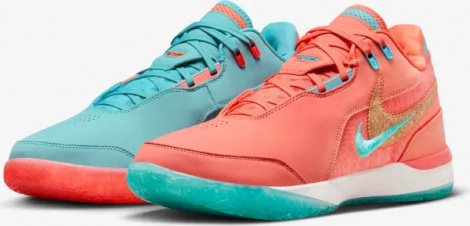 Кросівки баскетбольні Nike ZOOM LEBRON NXXT GEN AMPD персиково-бірюзові FJ1566-401