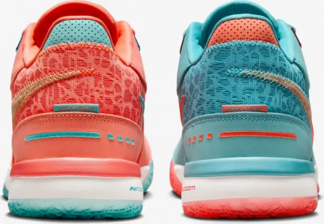 Кросівки баскетбольні Nike ZOOM LEBRON NXXT GEN AMPD персиково-бірюзові FJ1566-401
