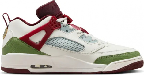 Кроссовки Nike JORDAN SPIZIKE LOW LUNAR NEW YEAR молочно-бордово-зеленые FJ6372-100
