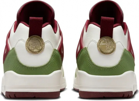 Кроссовки Nike JORDAN SPIZIKE LOW LUNAR NEW YEAR молочно-бордово-зеленые FJ6372-100