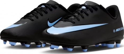 Бутсы детские Nike JR MERCURIAL VAPOR 16 CLUB FG/MG черно-голубые FQ8286-003