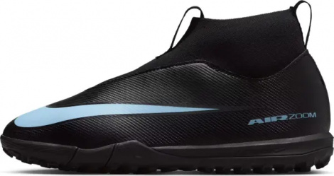 Сороконожки (шиповки) детские Nike JR MERCURIAL ZOOM SUPERFLY 10 ACADEMY TF черно-голубые FQ8310-001