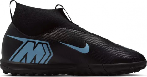 Сороконожки (шиповки) детские Nike JR MERCURIAL ZOOM SUPERFLY 10 ACADEMY TF черно-голубые FQ8310-001