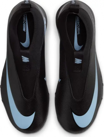Сороконожки (шиповки) детские Nike JR MERCURIAL ZOOM SUPERFLY 10 ACADEMY TF черно-голубые FQ8310-001