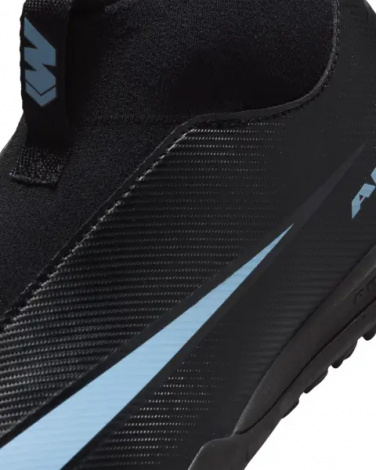 Сороконожки (шиповки) детские Nike JR MERCURIAL ZOOM SUPERFLY 10 ACADEMY TF черно-голубые FQ8310-001