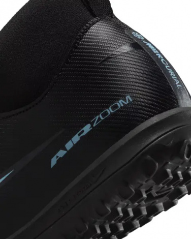 Сороконожки (шиповки) детские Nike JR MERCURIAL ZOOM SUPERFLY 10 ACADEMY TF черно-голубые FQ8310-001