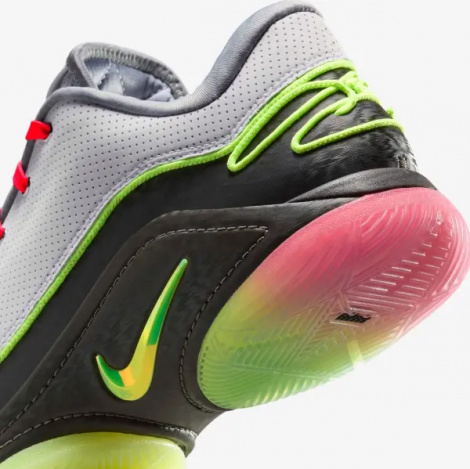 Кроссовки баскетбольные Nike LEBRON XXII серо-салатово-кораллово-черные FZ1094-101