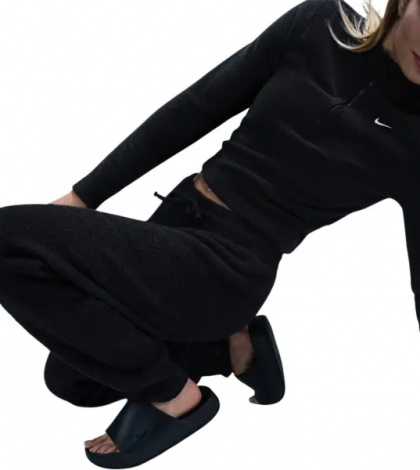 Спортивні штани жіночі Nike SPORTSWEAR PHOENIX COZY BOUCLÉ HIGH-WAISTED OVERSIZED чорні FZ1703-010