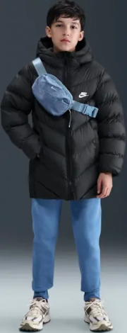 Куртка підліткова Nike SPORTSWEAR ALL DAY PLAY THERMA-FIT LOOSE-FIT MID-LENGTH чорна HJ2722-010