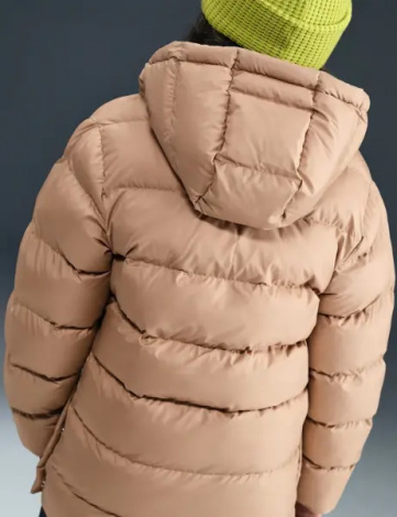 Куртка подростковая Nike SPORTSWEAR ALL DAY PLAY THERMA-FIT LOOSE-FIT MID-LENGTH бежевая HJ2722-200