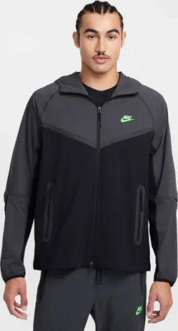 Вітровка Nike TECH WOVEN JACKET темно-сіро-чорно-салатова HM7151-013
