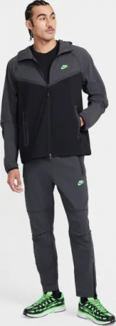 Вітровка Nike TECH WOVEN JACKET темно-сіро-чорно-салатова HM7151-013