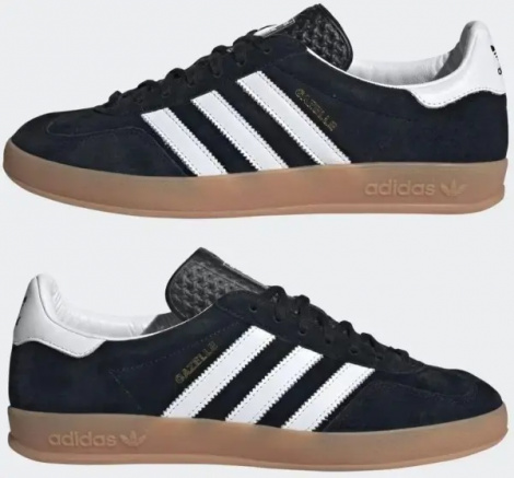 Кеди Adidas GAZELLE INDOOR чорно-білі HO6259
