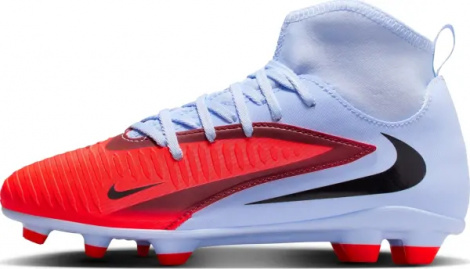 Бутсы детские Nike JR PHANTOM 6 HIGH CLUB FG/MG светло-сине-красные HQ2022-400