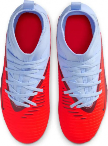 Бутсы детские Nike JR PHANTOM 6 HIGH CLUB FG/MG светло-сине-красные HQ2022-400