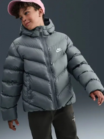 Куртка подростковая Nike SPORTSWEAR ALL DAY PLAY THERMA-FIT LOOSE-FIT серая HQ4976-084