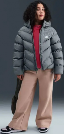 Куртка подростковая Nike SPORTSWEAR ALL DAY PLAY THERMA-FIT LOOSE-FIT серая HQ4976-084