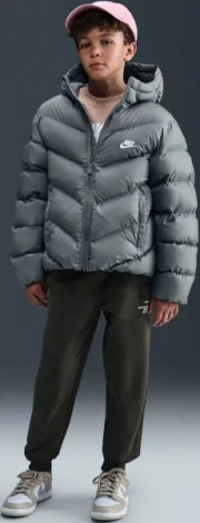 Куртка подростковая Nike SPORTSWEAR ALL DAY PLAY THERMA-FIT LOOSE-FIT серая HQ4976-084